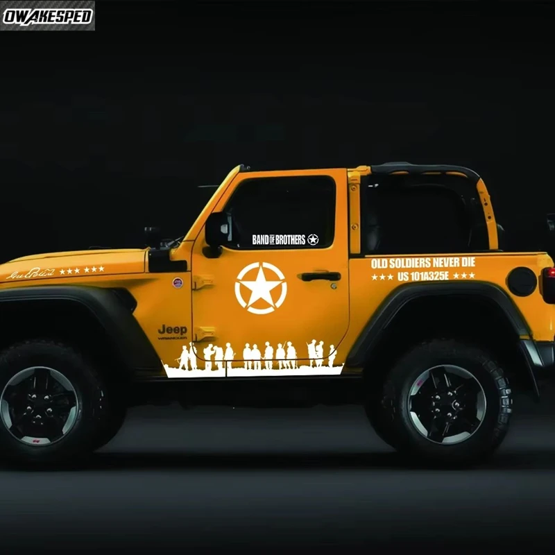 12 шт. виниловые наклейки на дверь автомобиля для Jeep Wrangler JK TJ Jl YJ аксессуары авто