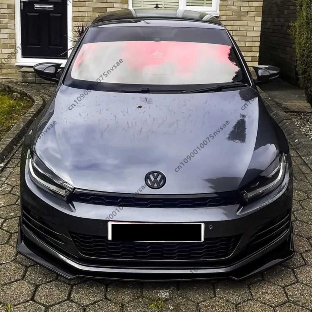 Фото Для VW Scirocco III MK3 MK3.5 R 2010-2017 передний бампер, спойлер, разделитель, диффузор, глянцевый черный автомобильный комплект кузова, тюнинг, моды ABS №1