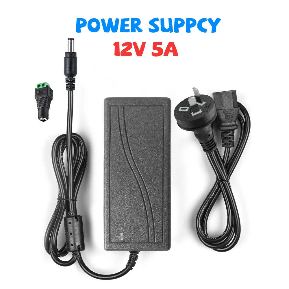 

AC 240V To DC 12V 5A 60W Power Supply Adapter Transformer Charger for Led Strip