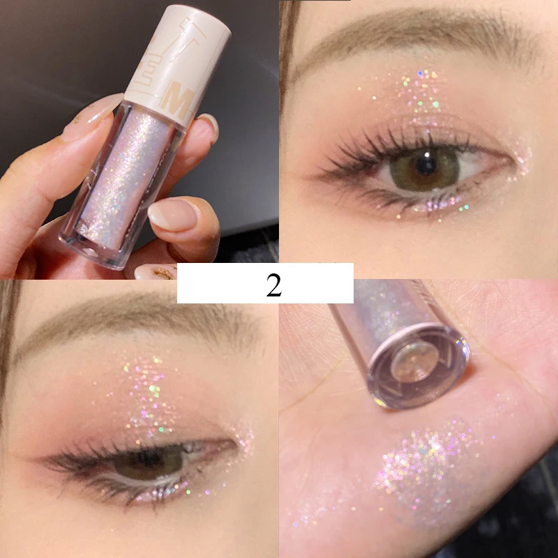 

Liquid Eyeshadow Long-lasting Natural Brighten Monochrome Eye Shadow Fluid Highlight Metal Diamond Eye Shadow Water Proof
