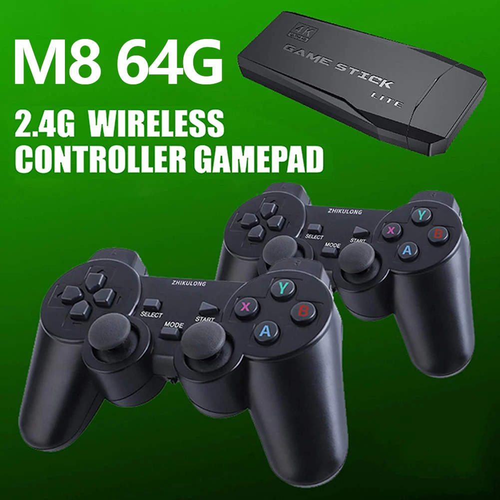 

32G/64G Wireless Game Console Mecha Design Wireless Gamepad Controller 3D Rocker Built in 3500+/10000+ Games for Kids Adults