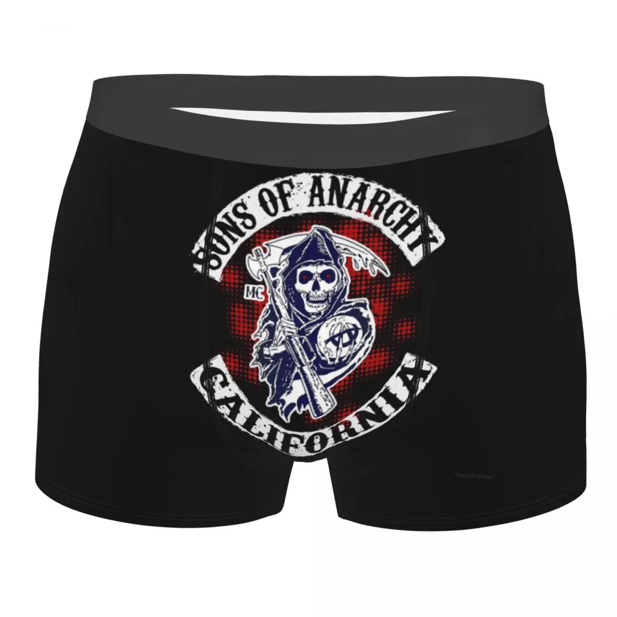 

Мужские трусы SOA Sons Of анархия, мужское нижнее белье, боксеры the Death, страх, жнец, шорты, трусы, забавные мягкие трусы для мужчин