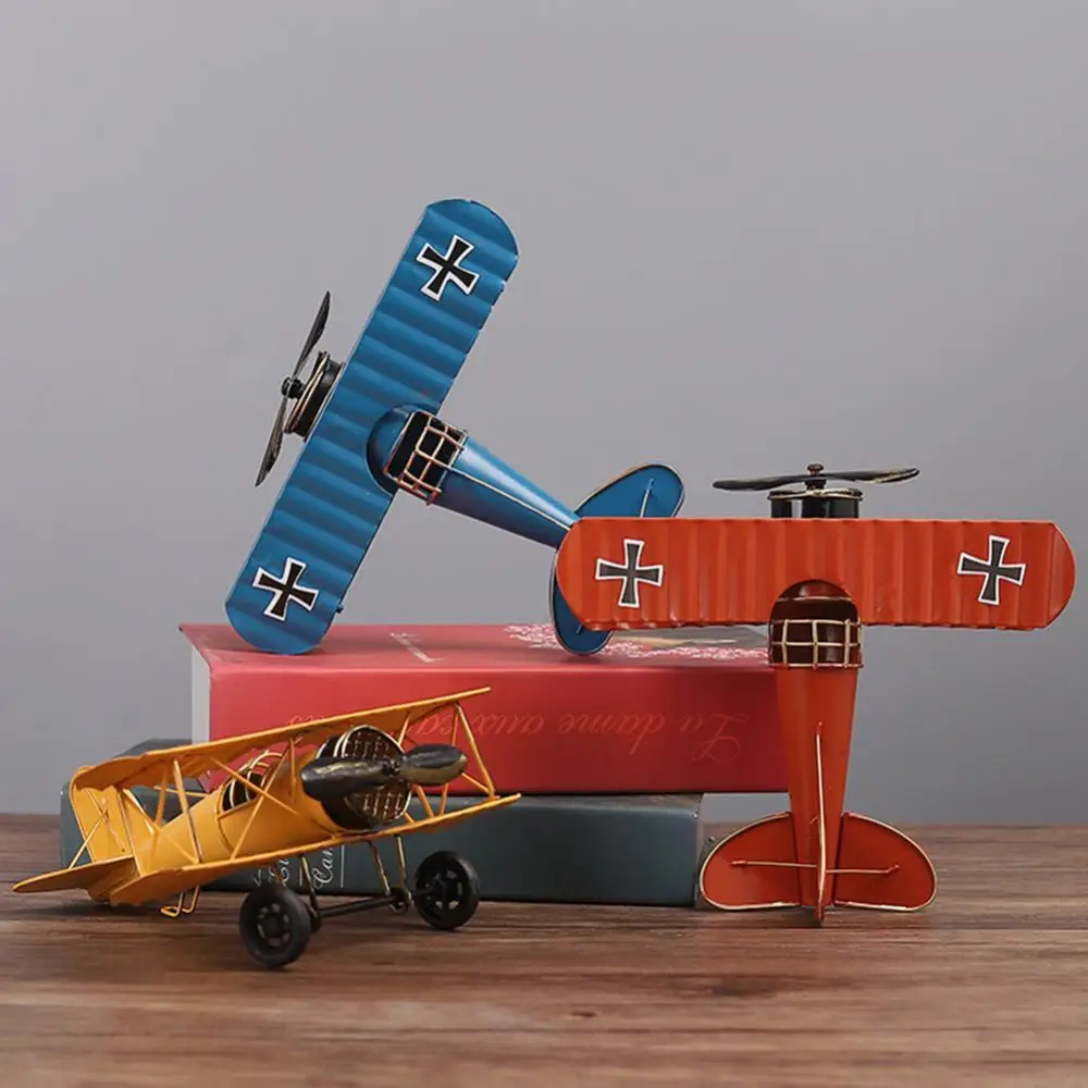 

Vintage Iron Art Classic Fighter Aircraft Model Airplane Desktop Ornament Decor