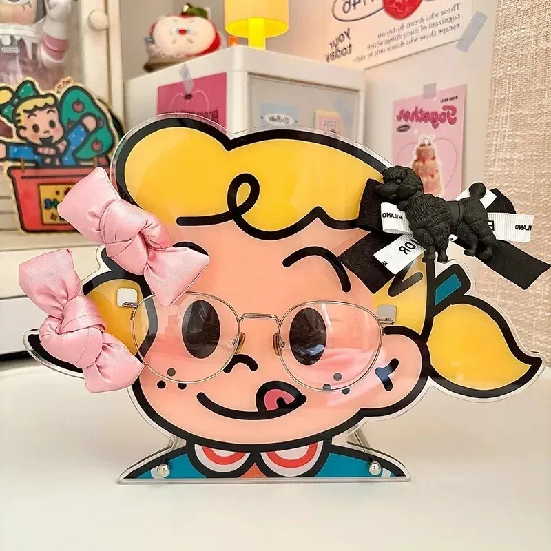 Фото Kawaii акриловая полка для очков, портативная подставка для наушников, аниме, заколка для волос, держатель для хранения макияжа, настольная скульптура, органайзер для спальни №3