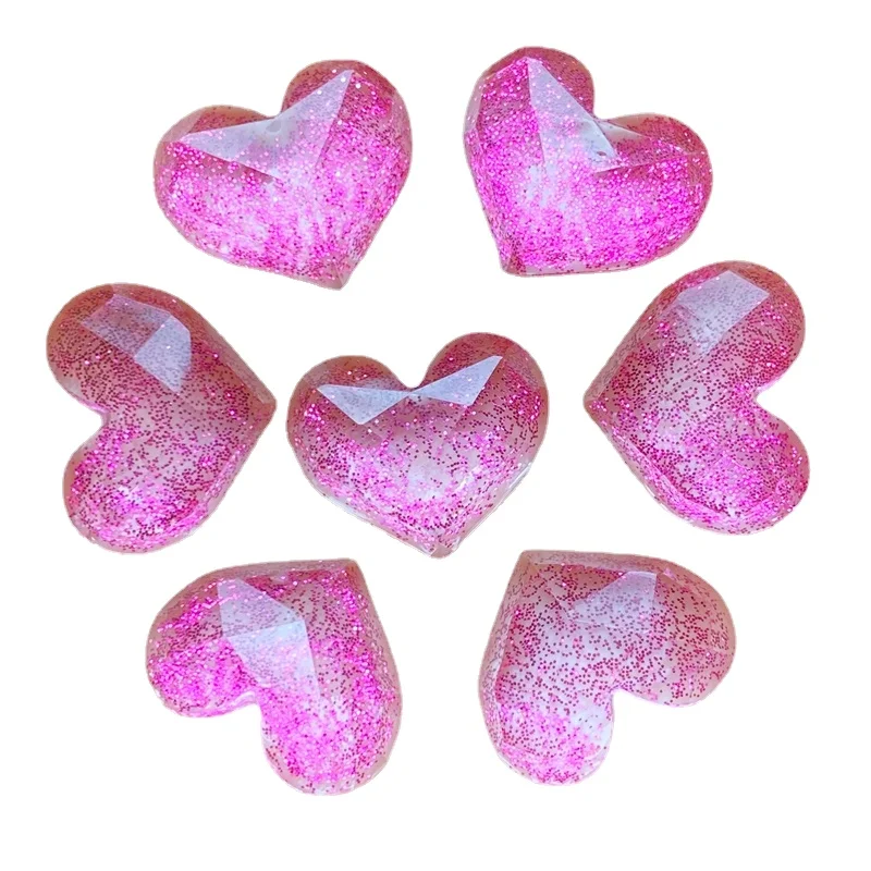 

10 шт. новые милые полимерные Мини Блестящие сердца плоская спина, Кабошон Скрапбукинг Kawaii DIY украшения аксессуары K42