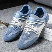 mens comfy soft new fashion pu suede joined breathable cloth casual shoes male summer lightness lace up leisure driving shoe