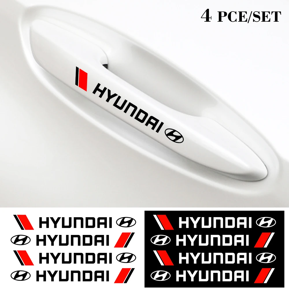 Наклейка на дверную ручку автомобиля 4 шт. наклейка с логотипом колесо для Hyundai Santa