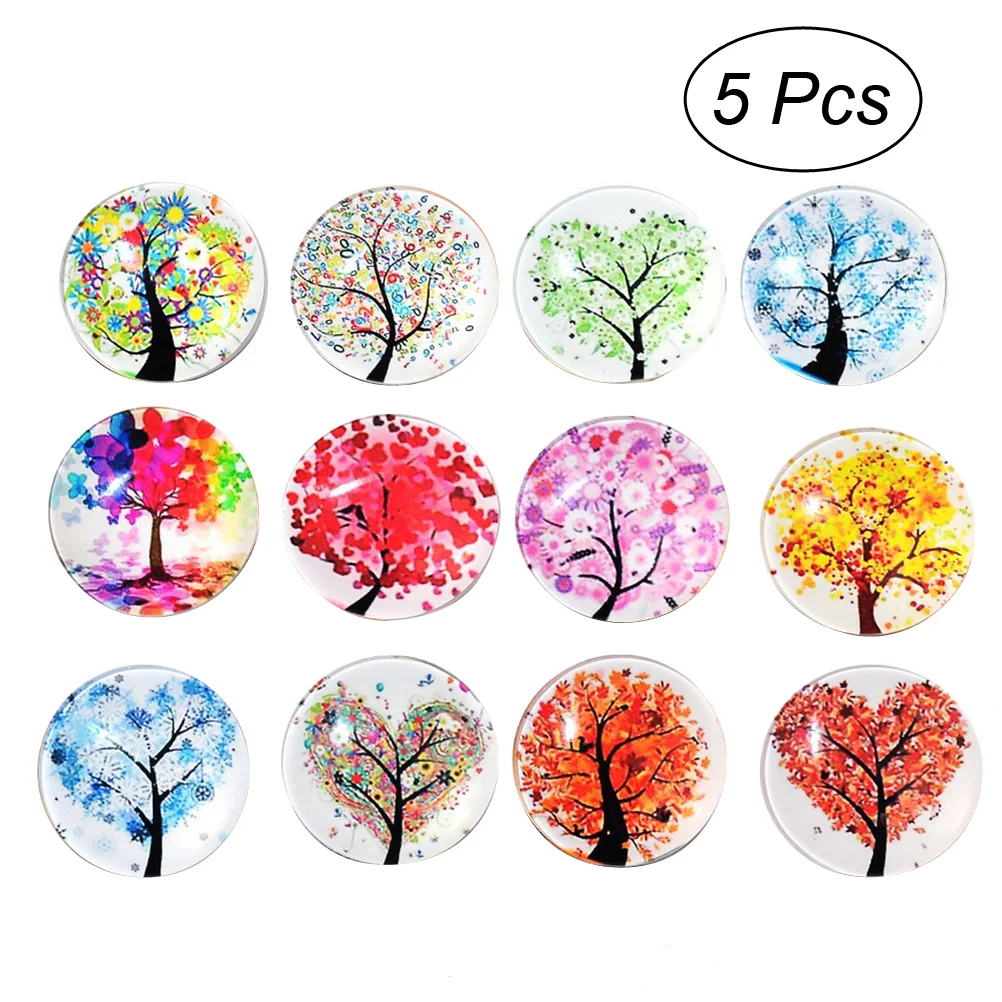 

5pcs Fridge Magnets Glass Refrigerator Magnet Whiteboard Decorations Home Decor (Random Color)