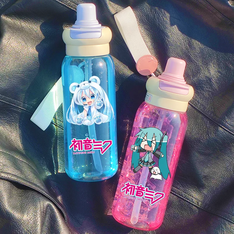 Hatsune Miku 700 мл мультяшная пластиковая чашка-непроливайка большой емкости для