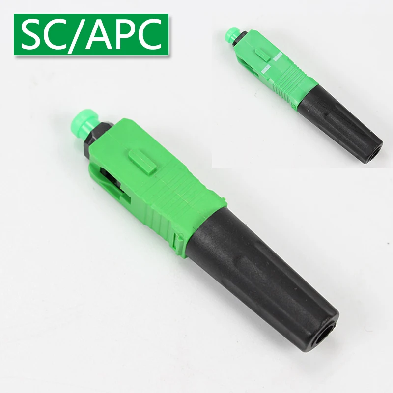 100PCS/LOT Optical Fiber Connector Green SC APC Quick Connector FTTH FTTB FTTX Network Fiber To The Home