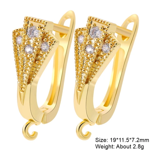 Juya Крючки для ушей из меди с цирконием