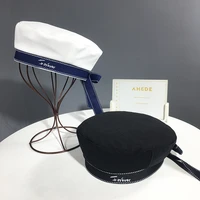 2022new spring summer fashion woman girl new retro flat top painter hat butterfly embroidery outdoors ventilation thin beret