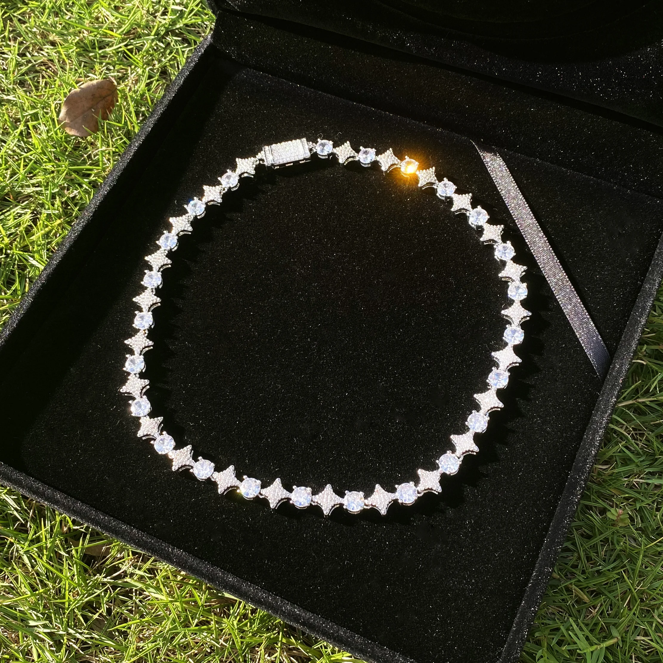 Aokaishen Iced Out ожерелье в горошек со звездой для женщин настоящее позолоченное