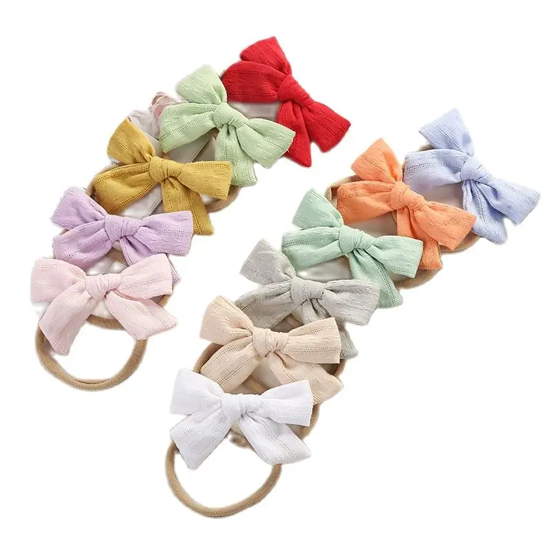 

36Pcs/Lot,11 Colors 3.3" Cotton Girls Hair Clips Baby Kids Hairgrips Child Headbands Bright Color Bows Hairbands