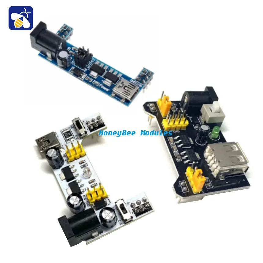 

White breadboard dedicated power module Breadboard DC voltage regulator module compatible with 5V 3.3V MB-102