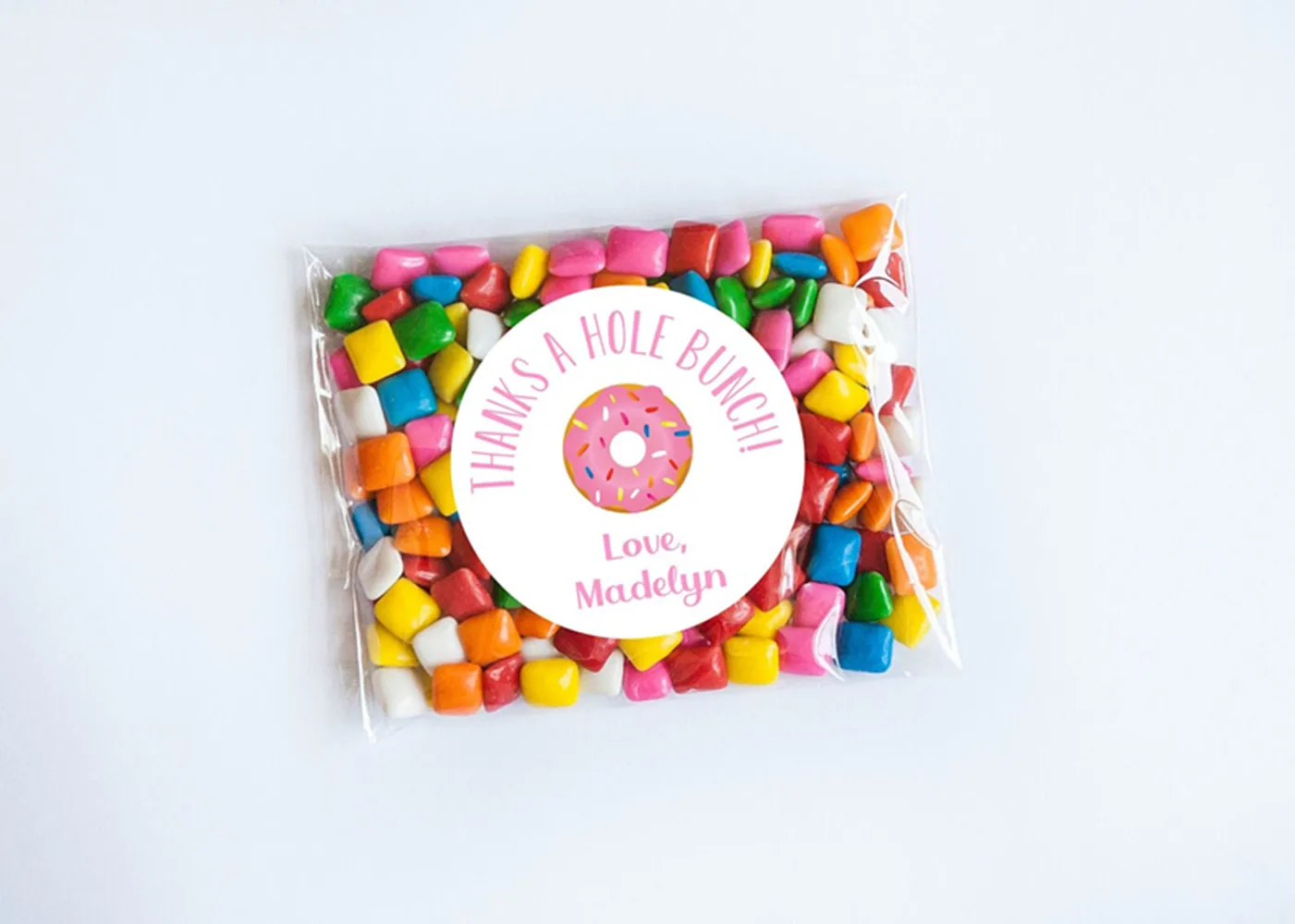 

25PCS Donut Stickers, Thank You Labels, Hole Bunch, Donut Birthday, Donut Tags, Girl Birthday, Baby Shower, Thanks a Hole Bunch