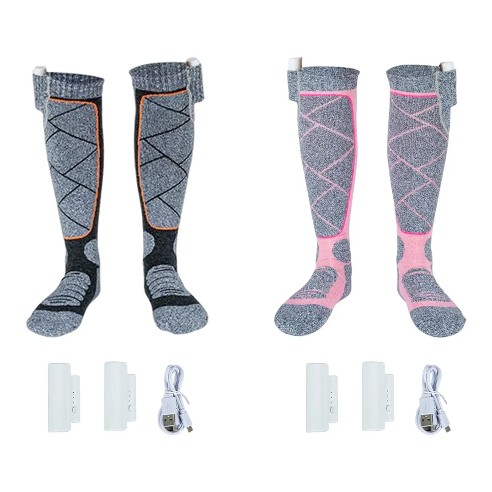 

Women Men Heated Socks 30S Fast Heating Washable Rechargable Strech 3 Temperature Adjustable Thermal Socks for Cycling Hiking