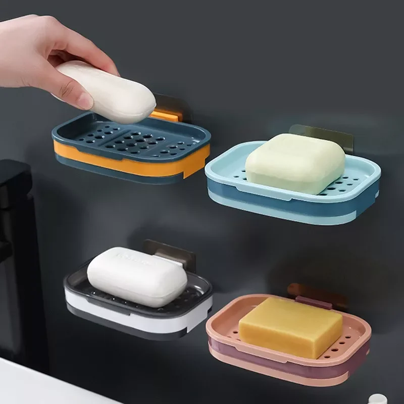 

2023NEW Soft Silicone Non-slip Soap Holder Soap Box Bathroom Soap Dishes Drain Rack Multifunctional