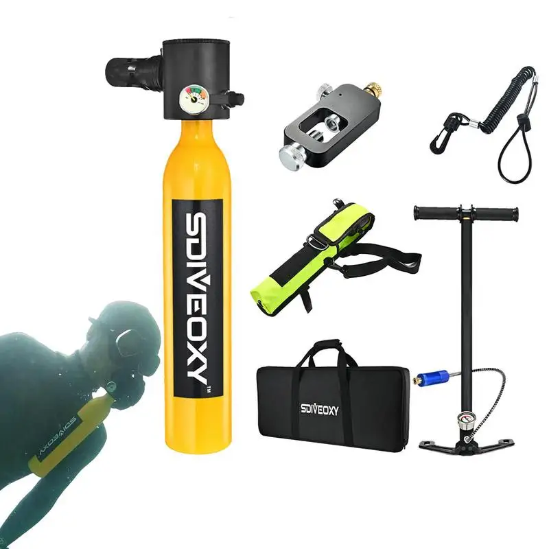 

Scuba Diving Equipment Set Diving Snorkel Oxygen Snorkeling Equipment 0.5L Mini Snorkel Scuba Tank Oxygen Cylinder SD600