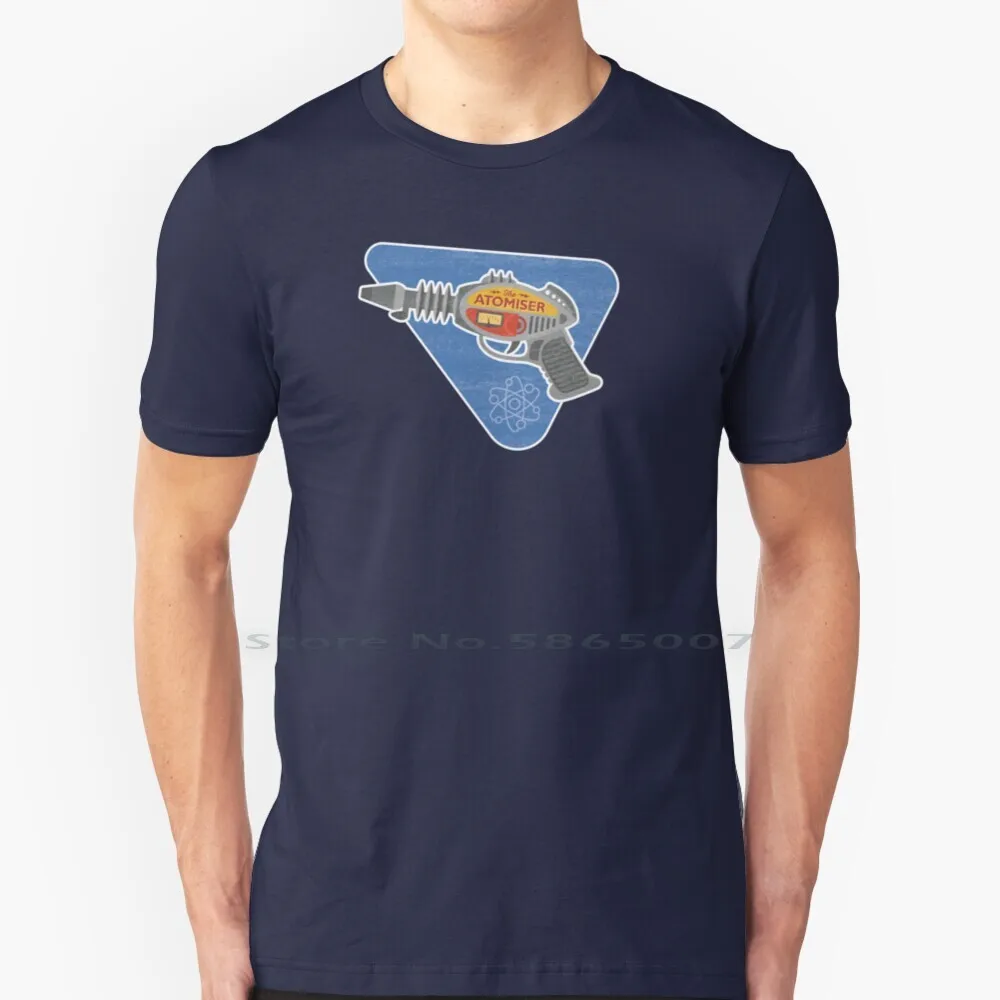 

Atomic Ray-Gun Retro-Style Mid Century Atompunk Illustration T Shirt 100% Cotton Atoms Atompunk Raygun Steampunk Mid Century