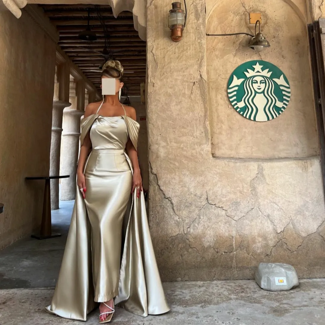 

Классические короткие атласные плиссированные вечерние платья с боковым шлейфом Русалка мусульманские плиссированные деловые платья для выпускного вечера