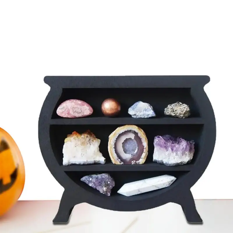 

Moon Crystal Halloween Decor Shelf Storage Craft Wall Boho Hanging Organizer Gothic Decoration Art Stone Display Rack Bedroom