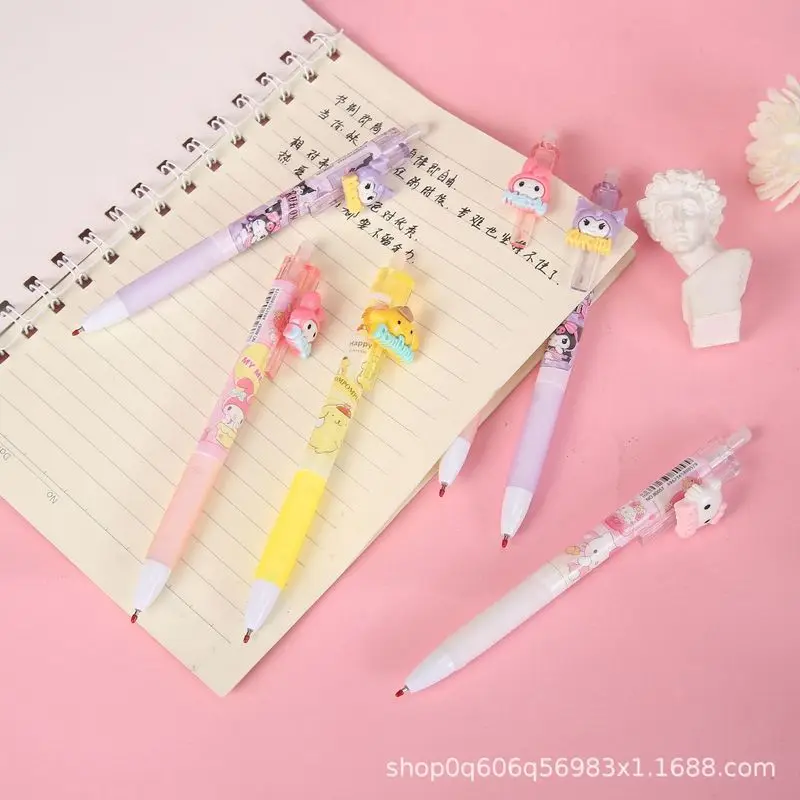 2025 New Sanrio Cartoon Hello Kitty Kuromi Patch Press Neutral Pen Stainless Steel Student 0.5mm School Gift