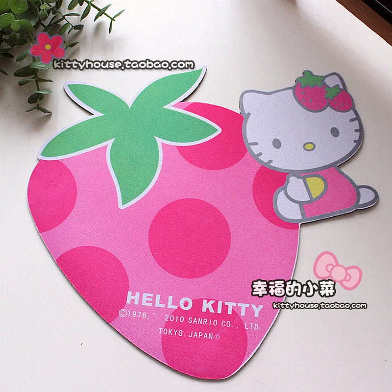 

Hello Kitty Super Cute Pink Strawberry Shape Cloth Non-Slip Mouse Pad