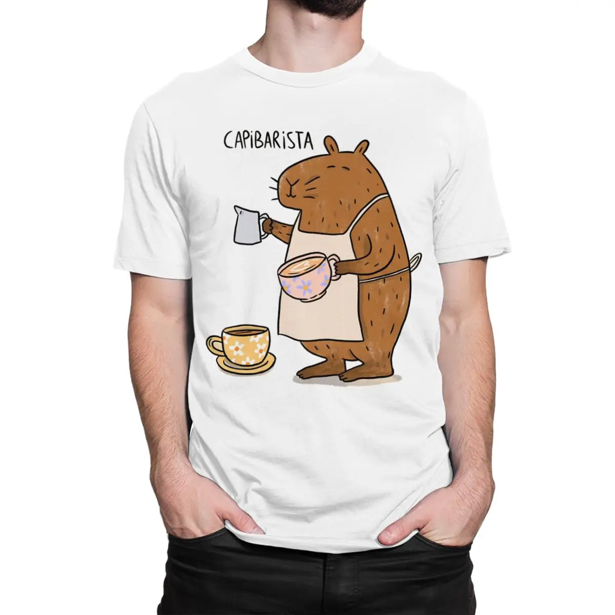 Забавная футболка Capybara Capibarista с аниме-узором высокое качество футболки унисекс