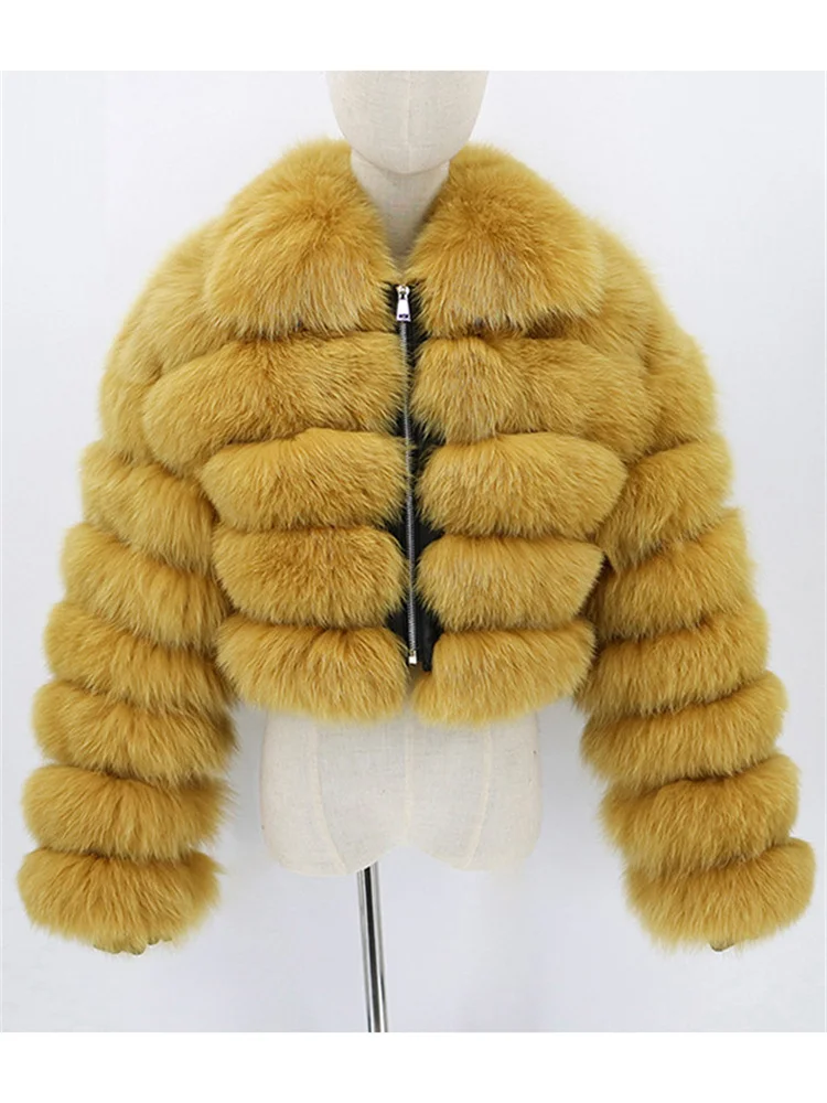 Faux Fur Coat Women Fashion Short Slim Lapel Imitation Fox Fur Jackets Female Long Sleeve Stitching Outwear Apricot White S-6XL
