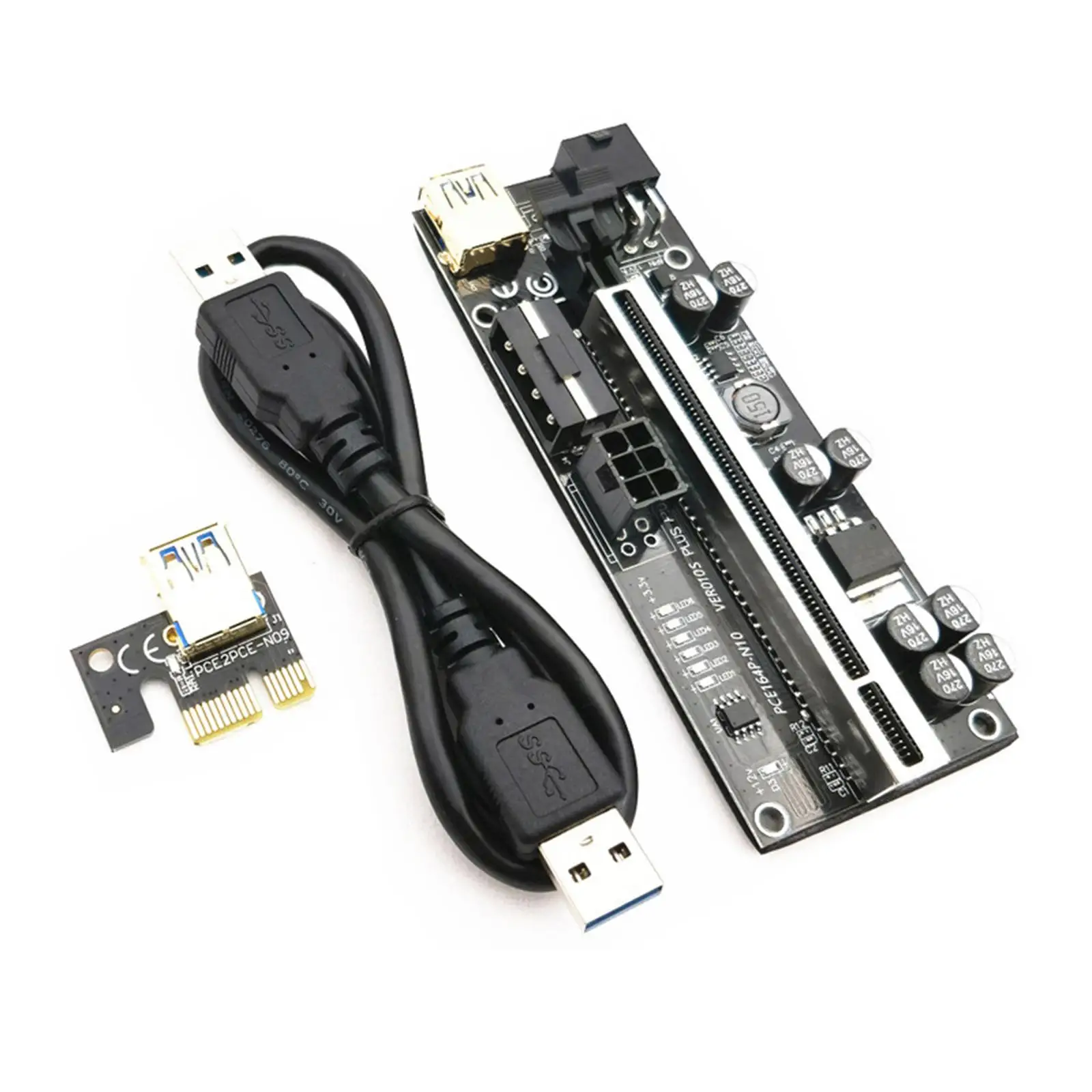

Pci-E Riser 15Pin к 6Pin питание USB3.0 кабель Pci-E x1 к PCIe x16 Ver010S Plus PCI Express Riser для майнинга биткоинов видеокарта