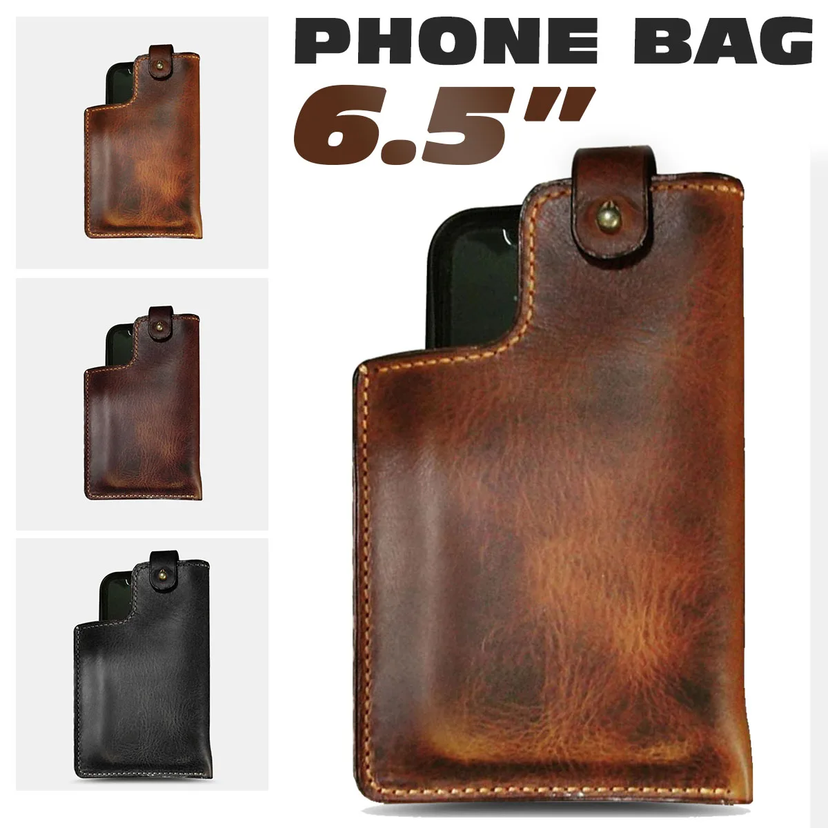 

PU Leather Outdoor Waterproof Men Wasit Belt Pack Phone Holster Case Loop Belt Clip Bag For iPhone Samsung Xiaomi Redmi Huawei
