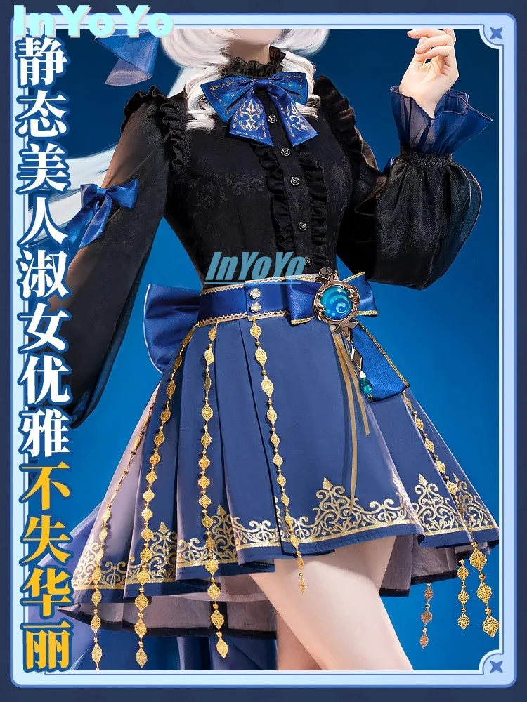 InYoYo Furina Косплей Костюм Genshin Impact The Lose Abyss Милая Униформа Игровой Хэллоуин