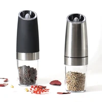 electric salt pepper grinders stainless steel automatic induction gravity spice mill adjustable coarseness hotel kitchen tools