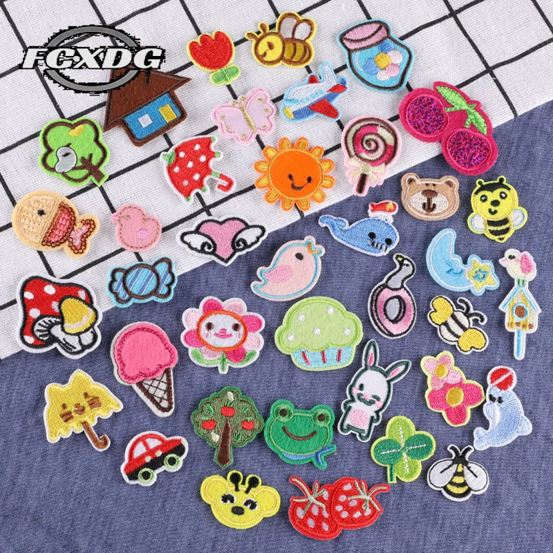 

38pcs/set Cute Animal Pattern Embroidered Patches for Clothing DIY Sewing Accessories Patches for Clothing Kids Iron on Patches