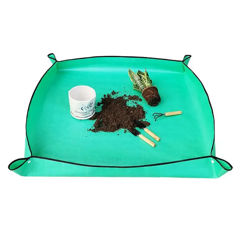 

2Pcs Lock Waterproof Planting Repotting Mats Anti Dirty Thicken Basin Cushion Reusable Foldable Flower Land Mat Gardening Pad