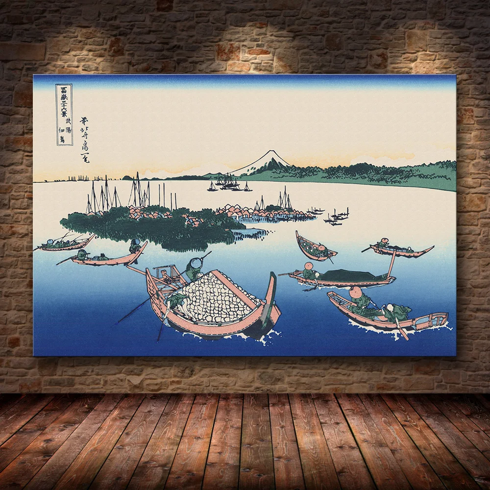 The Great Wave of Kanagawa Ukiyoe японское искусство рисунок на холсте известная картина