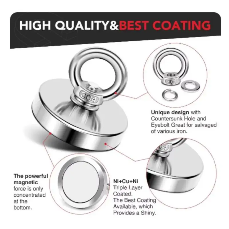 Суперсильные неодимовые рыболовные магниты крючки N52 сверхмощный магнит с