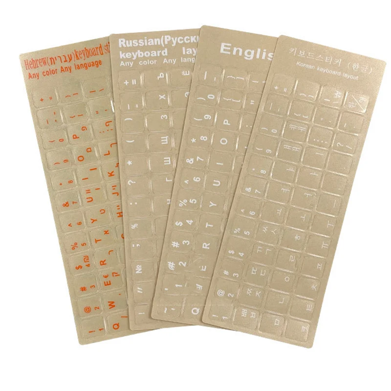 

Russian English Transparent Keyboard Stickers Korean Hebrew Language Alphabet for Computer PC Dust Protection Laptop Accessories