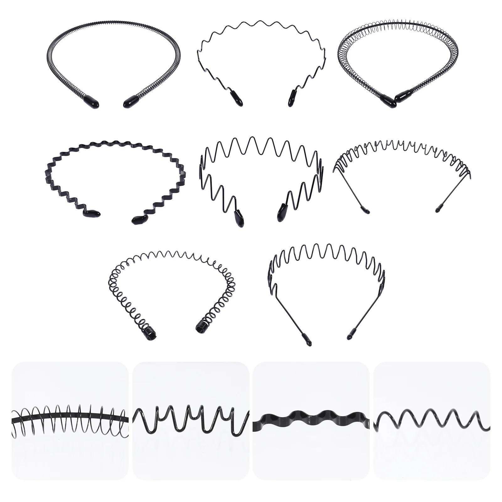 

Hair Headband Metal Hoop Spring Hoops Wave Unisex Band Wavy Face Slicked Washinghairband Headbands Black Accessories Men