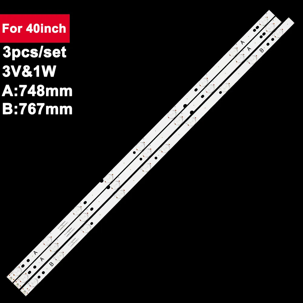 3pcs/set A:748mm* B:767mm Led Backlight Strip For TV 40inch JL.D4091235-01AS-C 40LES73 40LES69