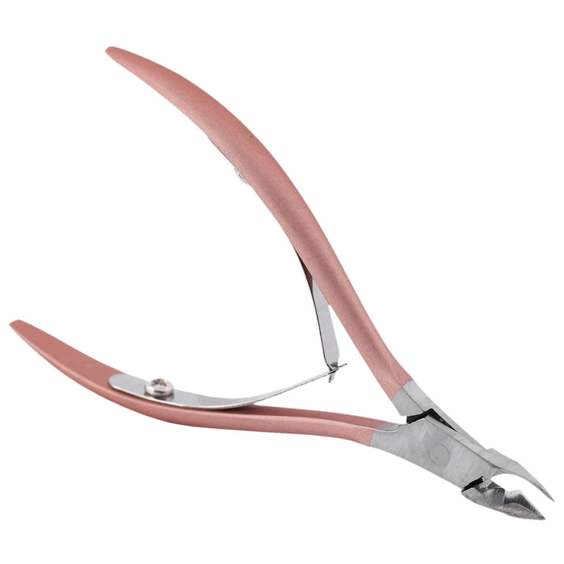 

2X Nail Cuticle Pusher Tweezer Cutter Nipper Clipper Dead Skin Remover Manicure Art Grooming Tool Nail Pliers Pink