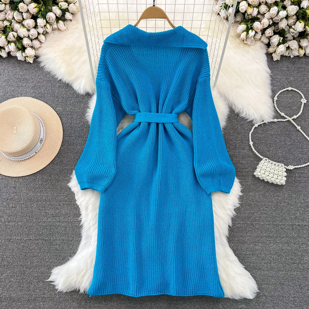 Женский вязаный кардиган Clothland свободный стильный длинный свитер с поясом и