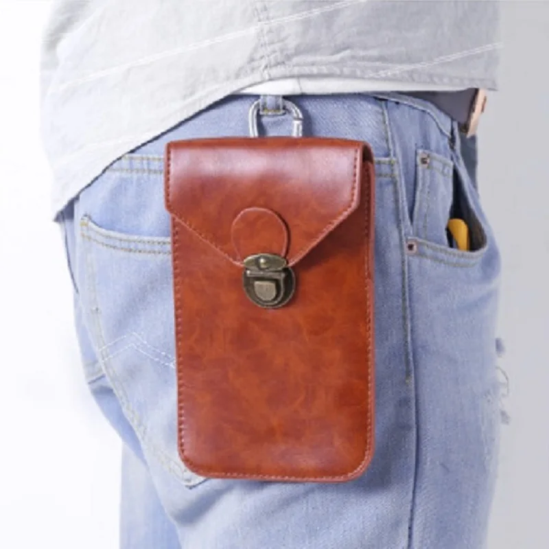 

Сумка поясная Мужская, из мягкой искусственной кожи, мобильный телефон