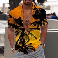 2022 new cotton loose and breathable hawaiian shirt man party beach male shirt casual fashion short sleeves top mens shirts