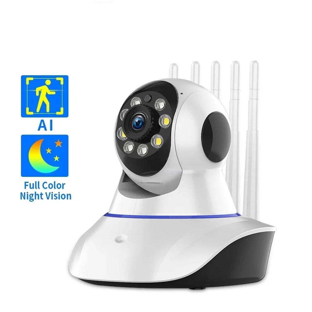 Security Wifi IP Camera 3MP Indoor Home Camera Color Night Vision Wireless Video Camera Remote Control Baby Camera 360 Degree