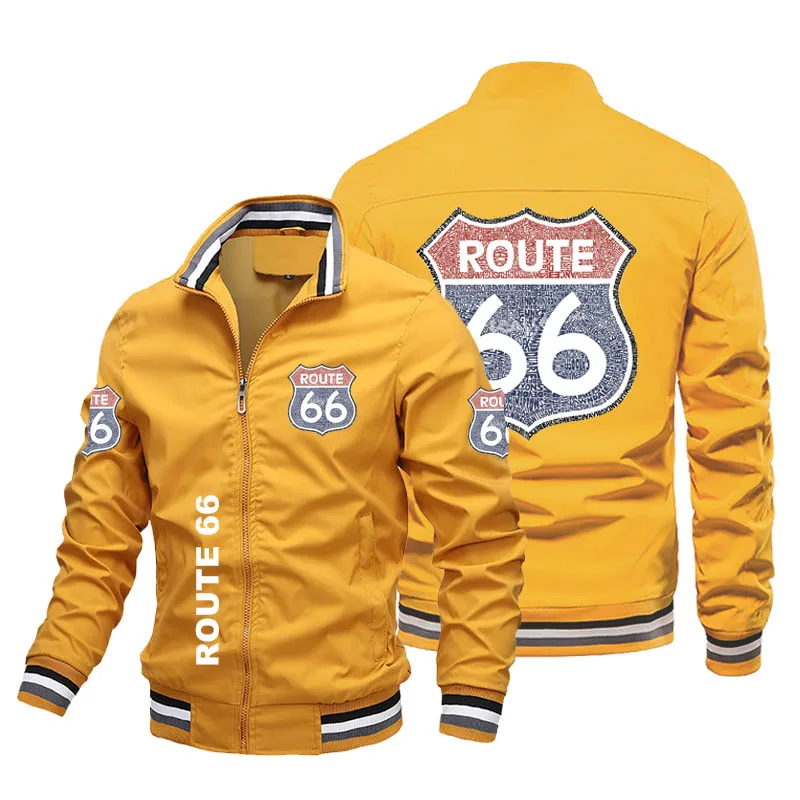 

2022 New Men's Route 66 Logo Printed Jacket Men's Bachelor's Coat Outdoor Coat Trench Coat Large Size Jacket S-5XL