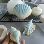 Силиконовая форма в виде жемчужной ракушки в форме свечи, 3D-форма для ароматерапии, искусство ручной работы, инструменты для украшения торта