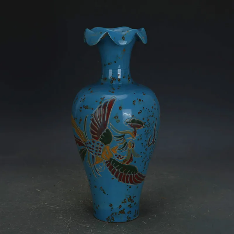

Song Dynasty Blue Glaze Handmade Porcelain Vase Old Imitation Antique Porcelain Ancient Ornaments