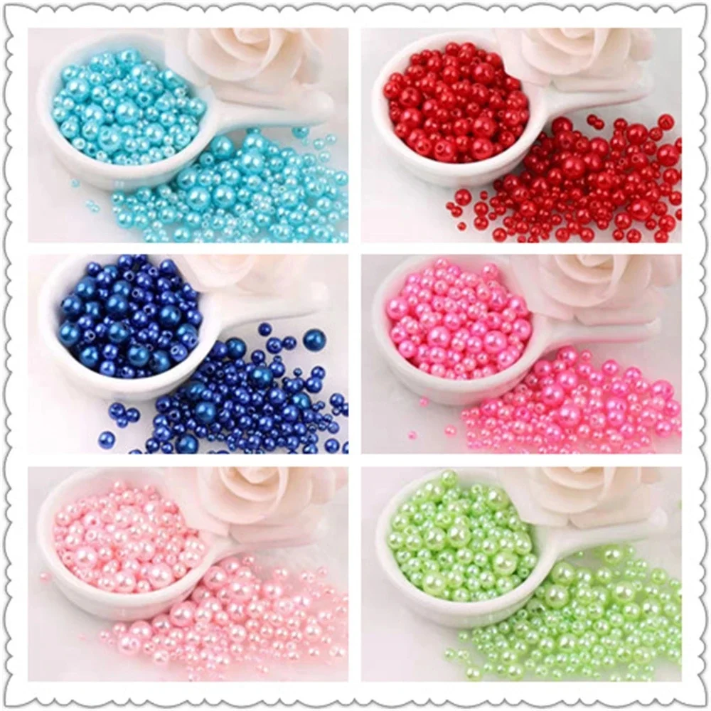 

3mm-10mm 20g Mixed Size High Quality Perforated Color ABS Imitation Pearl Jewelry Earrings Bracelet Necklace Loose Pearls